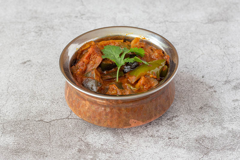 South Indian Vegetarian dish at Sagar Restaurant London Brinjal Bhajee