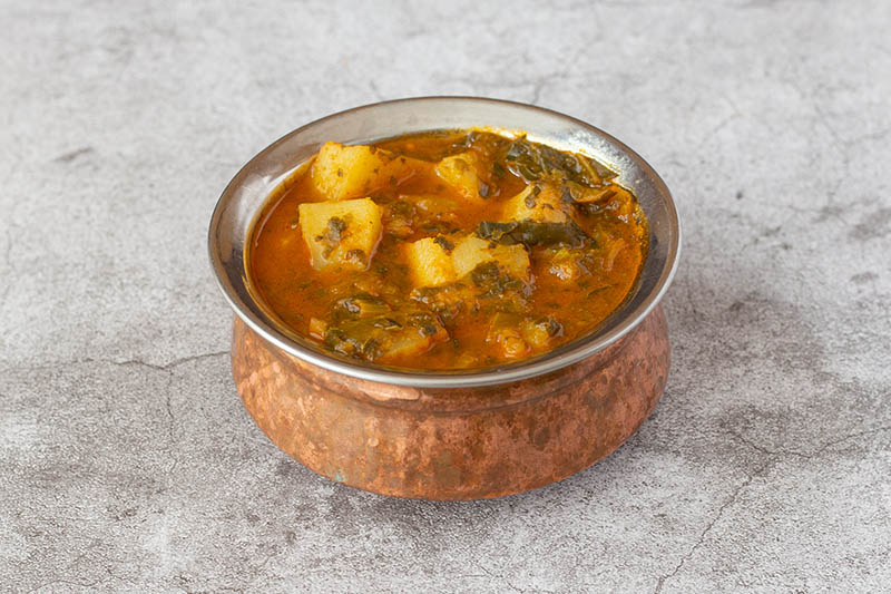 South Indian Vegetarian dish at Sagar Restaurant London Saag Aloo