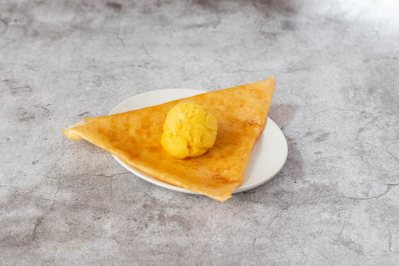 South Indian Vegetarian dish at Sagar Restaurant London Jaggery Dosa with Ice Cream
