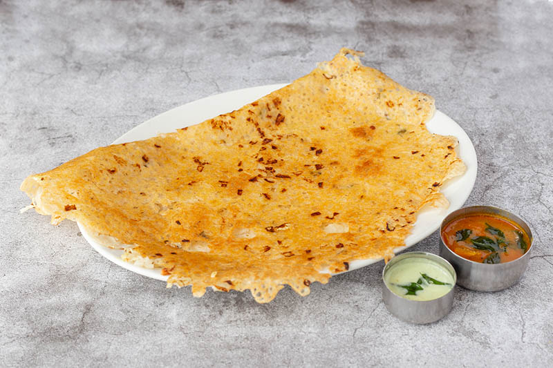 South Indian Vegetarian dish at Sagar Restaurant London Onion Rava Dosa