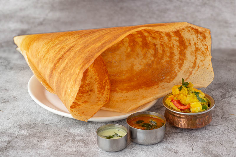 South Indian Vegetarian dish at Sagar Restaurant London Paper Paneer Dosa