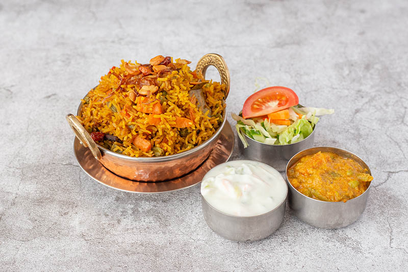 South Indian Vegetarian dish at Sagar Restaurant London Vegetable Biriyani