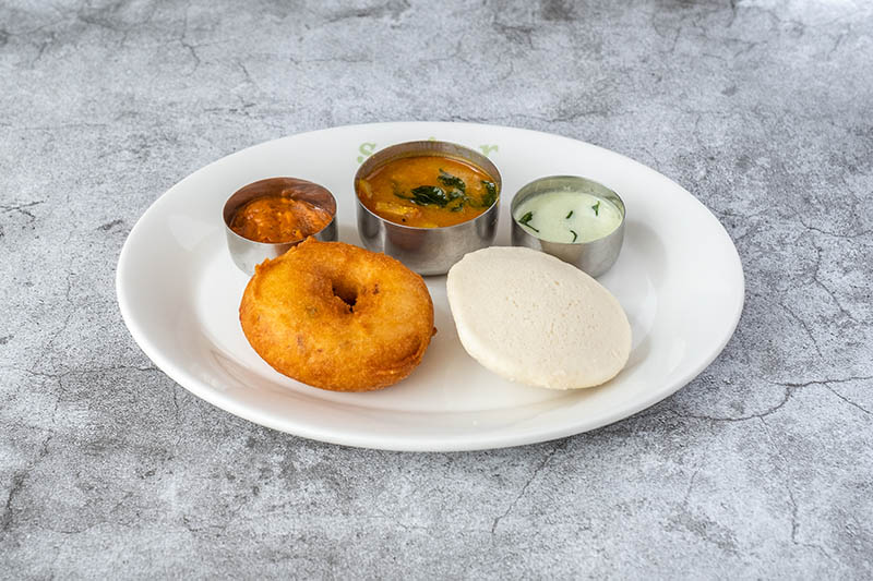 South Indian Vegetarian dish at Sagar Restaurant Idli Vada