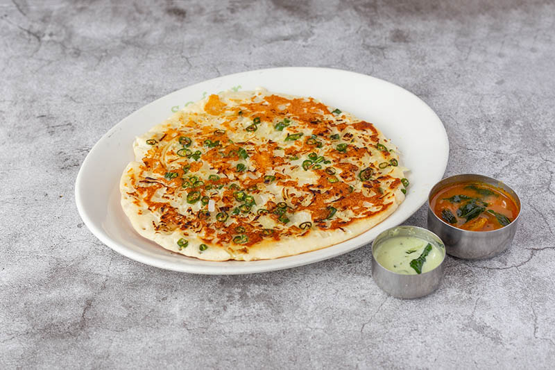 South Indian Vegetarian dish at Sagar Restaurant London Onion Chilli Uthappam